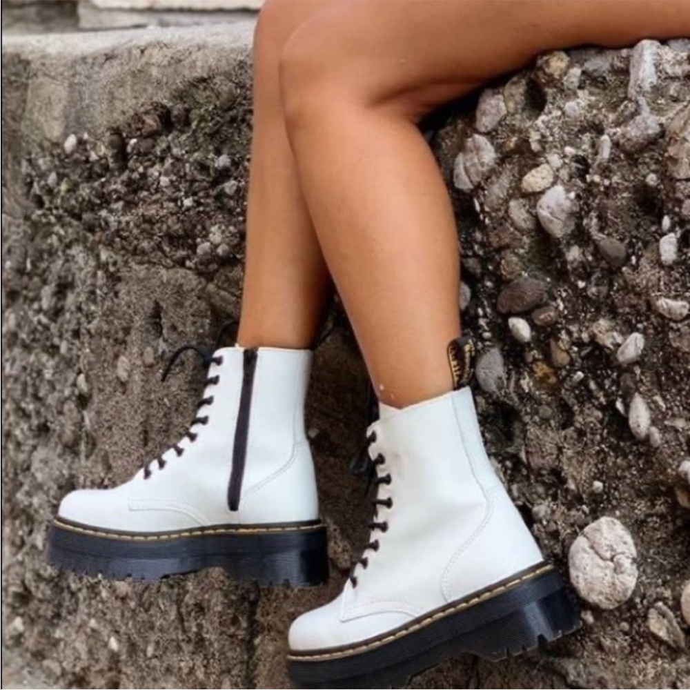 Dr. Martens White Jadon Platform Boots